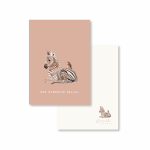 Kaart | Zebra Streepje Geluk