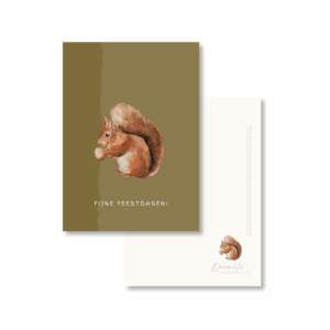 Kaartenset | Kerst Dierenillustraties (incl. enveloppen)