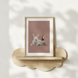 Poster Kinderkamer | Neushoorn & Toekan